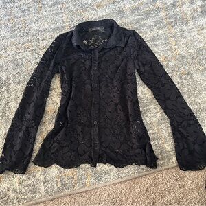 BCBGMaxAzria Black Lace Top